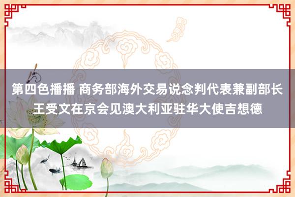 第四色播播 商务部海外交易说念判代表兼副部长王受文在京会见澳大利亚驻华大使吉想德