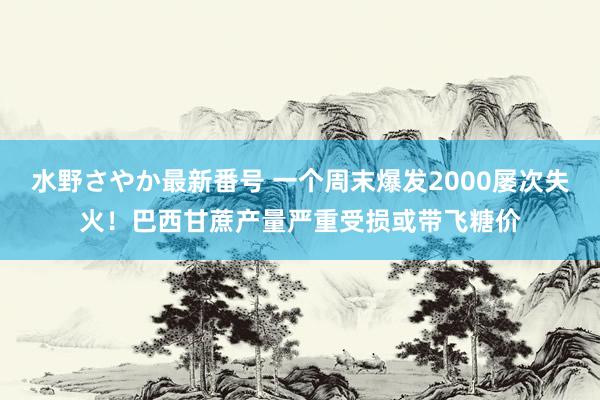 水野さやか最新番号 一个周末爆发2000屡次失火！巴西甘蔗产量严重受损或带飞糖价