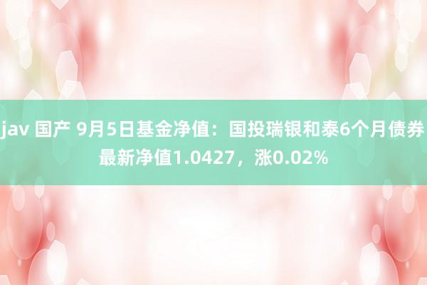 jav 国产 9月5日基金净值：国投瑞银和泰6个月债券最新净值1.0427，涨0.02%