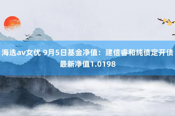 海选av女优 9月5日基金净值：建信睿和纯债定开债最新净值1.0198