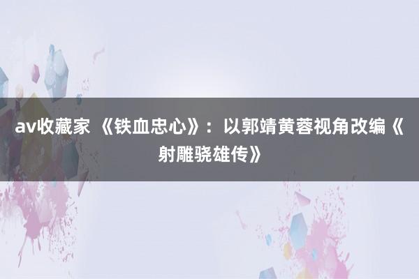 av收藏家 《铁血忠心》：以郭靖黄蓉视角改编《射雕骁雄传》